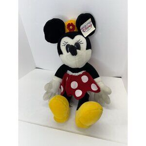 Vintage Disney Parks 20” Plush Minnie Mouse In Red Polka Dot Dress & Flower Hat